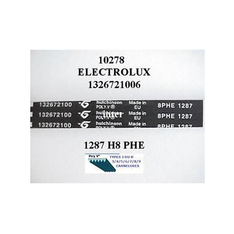 Courroie lave linge 1287H8 ELECTROLUX REF 124021140/7 OU 132672100/6