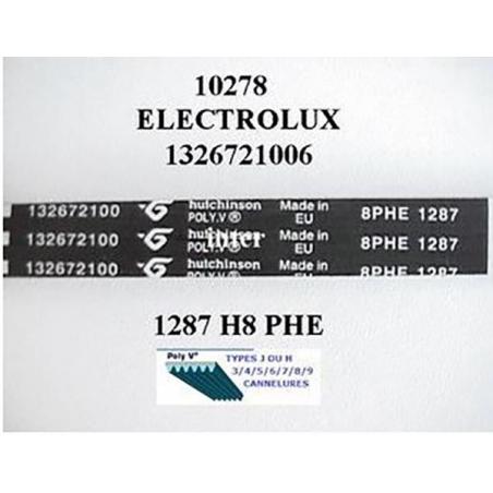 Courroie lave linge 1287H8 ELECTROLUX REF 124021140/7 OU 132672100/6
