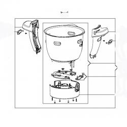 Bol chauffant sans axe du robot Companion Moulinex HF800 - FE800 MS-5A19120