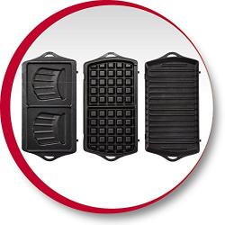 Moulinex SW611812 Croque/Gaufre/Grill Noir/Argent 25, x 27,5 x 9,5 cm