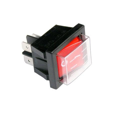 INTERRUPTEUR 16A BIPOL.NOIR/ROUGE ETANCHE 4 COSSES 28X22MM