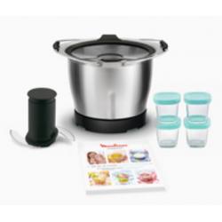 Mini Bol Bébé 1,4 L avec 4 pots bébé pour Robot Cuiseur Companion Moulinex XF387E10