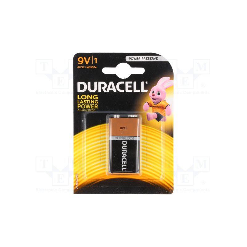 Pile alcaline Duracell  9V  6F22