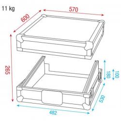 Flightcase 19"pour table de mixage live DAP D7017