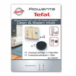 4 Cartouches anticalcaire et 1 filtre pour Clean & Steam Multi Rowenta ZR850001