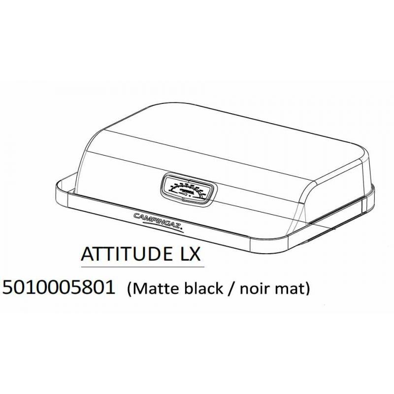 Couvercle noir mat avec poignée et thermometre Campingaz Attitude 5010005801