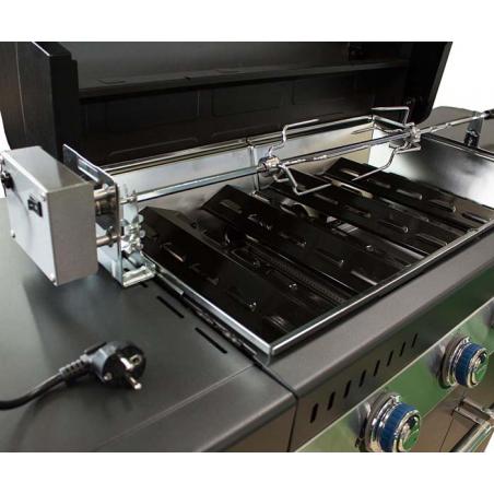 Wiltec Broche BBQ 110cm 230V Acier Fin 4x Fourches à Viande Masselotte - 8