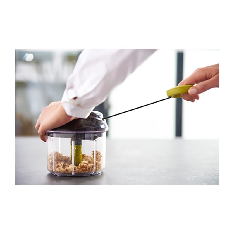 Hachoir Manuel Tefal 5 Secondes - 900 Ml - Lames Inox Pour Hacher, Purée, Glace - Base Antidérapante