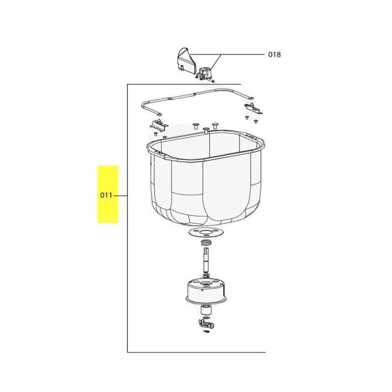 Cuve complete sans helice machine à pain Electrolux 405505881