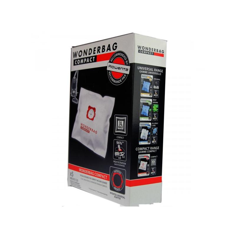 Sacs Wonderbag Classic Pour Aspirateur Traîneau - Boîte De 5 Sacs Universels Haute Filtration, Adaptateur Réutilisable
